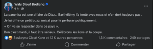 PANENKA DE BRAHIM DIAS : « BARTHÉLÉMY L’A TENTÉ AVEC NOUS ET N’EN DORT TOUJOURS PAS », RAILLE WALY D. BODIAN
